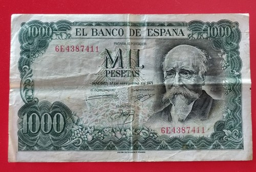Billet 1000 pesetas espagne - pesetas,
