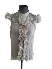 Très Beau Top Kaki 100% Soie Leon&Harper 36/38 Tbe