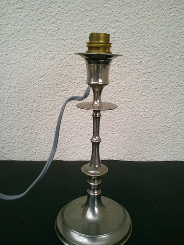 Pied lampe metal nickele - pied, en
