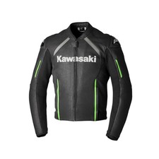 Veste Kawasaki Cuir Rimini Modèle Officiel Homme Noir Vert Smlxl Noir, Vert