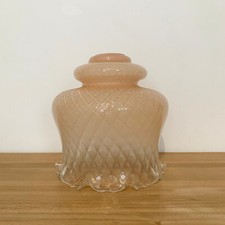 Abat-jour vintage forme tulipe en verre degradé rose pale