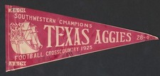 1925 TEXAS A&M "Southwestern Champions" Football Pennant-Decal