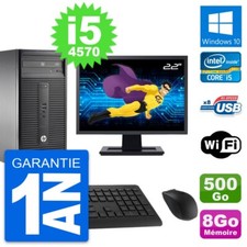 PC Tour HP 280 G1 Ecran 22" Core i5-4570 RAM 8Go Disque 500Go Windows 10 Wifi