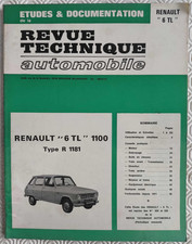 Vintage 1974 Revue Technique Automobile Renault 6 TL 1100 Type R 1181