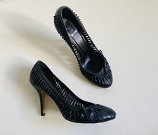 Escarpins ajourés en cuir noir CHRISTIAN DIOR  Pointure 38 ½ 