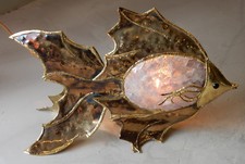 1970' Lampe Poisson En Laiton