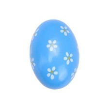 Maracas en bois pour enfants – bleu motif floral – 1 an et plus