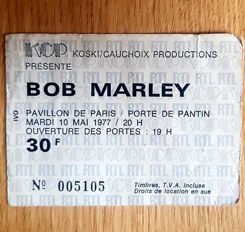 Bob marley ticket - bob, concert