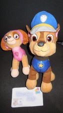 Lot 2 doudou peluche Pat Patrouille Chase + Stella Paw Patrol NICKELODEON 30/20c