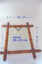 ANCIEN MIROIR CADRE BAMBOU véritable  1900 authentique