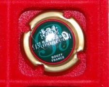 1 Plaque de muselet de champagne Barancourt vert contour or