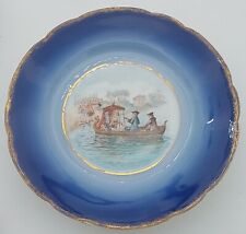 PORCELAINE DE LIMOGES CFH GDM BLEU COBALT ASSIETTE 1900 MARQUISES XVIIIe BARQUE