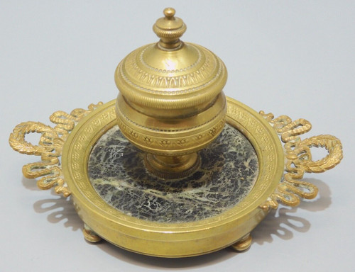 Bel encrier bronze marbre - encrier,