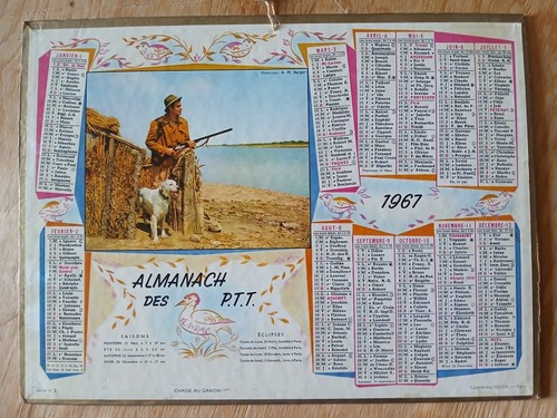Calendrier ptt almanach de - ptt,