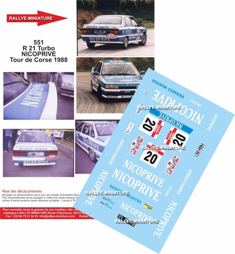 Decals ref 0551 renault - 1/43,