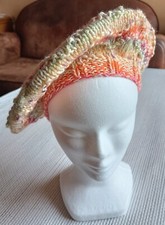 Fait main: Béret femme en laine, sans pompon; multicolore