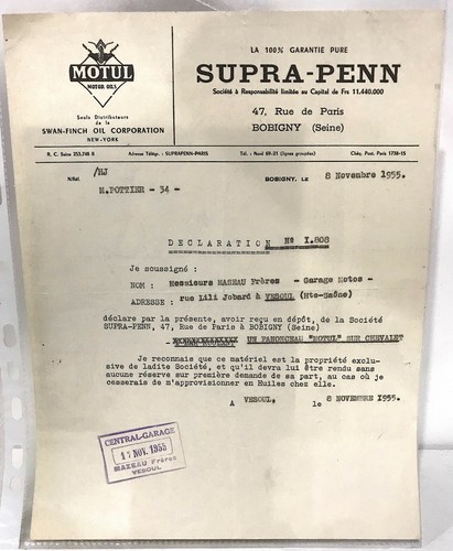 Ancien document courrier huile - document,