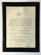 DIEUZY Lemarchand Pimont Paulmier FAIRE PART Malfilatre Josset Dailly Auber 1891