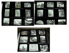 83 PLAQUES de VERRE-PHOTO St.Benoit, Ste Catherine de Sienne,L'Eglise & Barbares