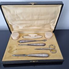 NÉCESSAIRE MANUCURE en Argent et Bakélite 1900 Victorian Vanity Case