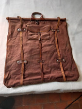 sac paquetage en toile et cuir