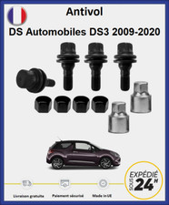 Ecrous antivol de roues noir DS Automobiles DS3 2009-2020