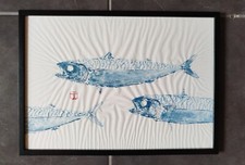 Estampe originale d'un banc de