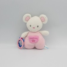 Doudou souris blanche rose