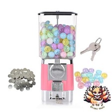 NOUVEAU distributeur automatique de gachapon rose Shiosh 25-35 mm 100 jetons ...