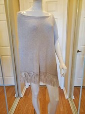 Lilly Pulitzer silver fringed wrap top one size reg $108 fixed closure cotton