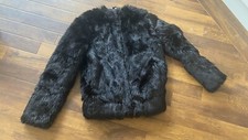 Blouson bomber fourrure noire