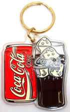 COCA COLA® PORTE CLES KEYCHAIN CANETTE ET VERRE