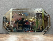 Asie XXème : superbe et immense miroir de forme hexagonal vers 1940 (2)