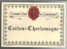 Ancienne Etiquette - Grand Vin de bourgogne - Corton-Charlemagne - Réf.n°144