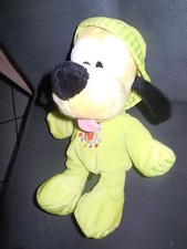 doudou peluche Pluto combinaison pyjama capuche vert fluo DISNEY NICOTOY 27cm