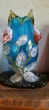 VASE ANCIEN  EN VERRE BLEU