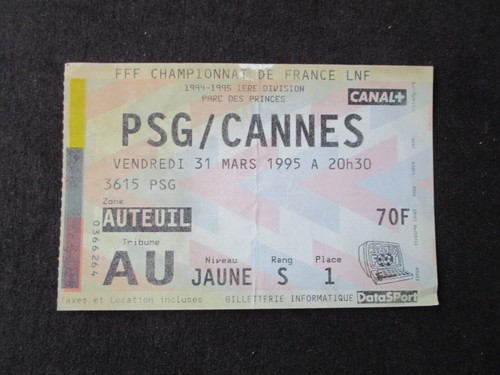 Ticket billet football - ticket, ancien