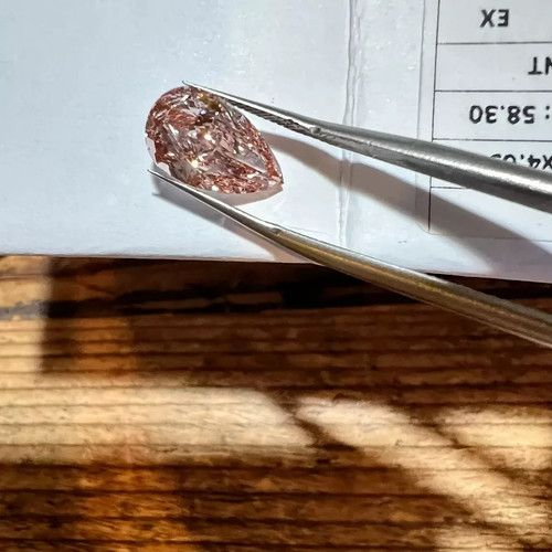 Bague diamant rose forme de - diamant,
