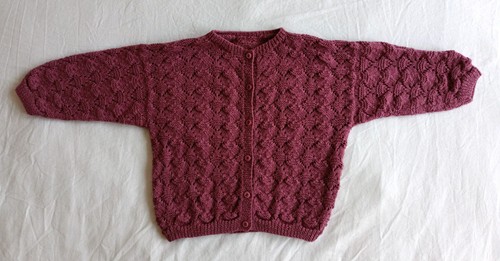 Gilet prune ajoure boutons - a,