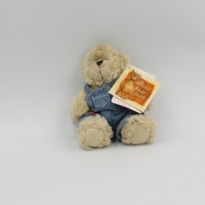 Petit peluche ours beige salopette bleu jean ALICE'S BEAR SHOP RUSS  - 28674
