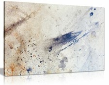 Crème art abstrait taches encre bleue toile art mural impression photo