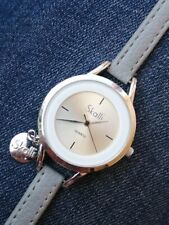 Montre Femme Skalli Mode Look Fantaisie Classique Cuir Métal Quartz Neuve