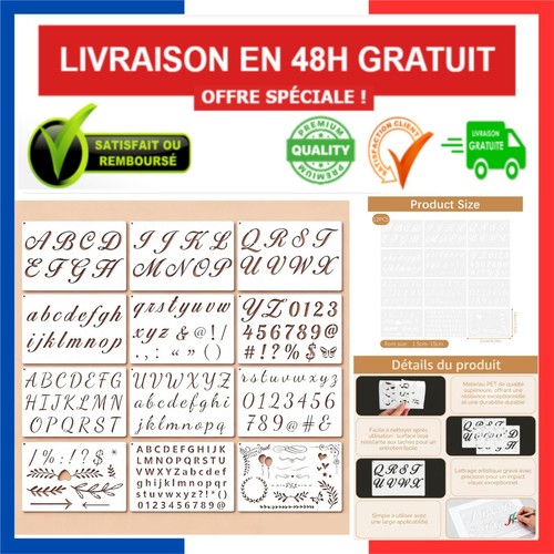 Pochoirs lettres chiffres - pochoirs,
