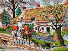 Tapisserie Canevas .... "Retour de chasse"  .... 70 x 42 cm