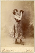 Herschel, Paris, Danseuse au tambourin, ca.1890 vintage albumen print Tirage