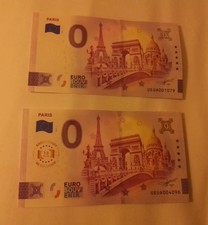 Billet Zero 0 Euro souvenir Paris  UEUA 2025 normal + Anniversary
