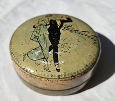 Boîte en tôle lithographiée Couple de danseurs gamme de notes musique Thiais Dia