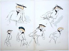 SEM, REJANE, portrait comédienne, caricature très grand format