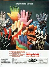  publicité Advertising 0422 1976   laines Anny Blatt tricoter la mode  gants   