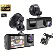 Dashcam 3 Caméras 1080P •